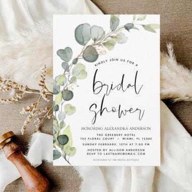 Budget Bridal Shower Eucalyptus Rustic Invitations
