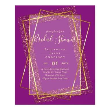 BUDGET BRIDAL SHOWER Glamor Gold Glitter look chic Flyer