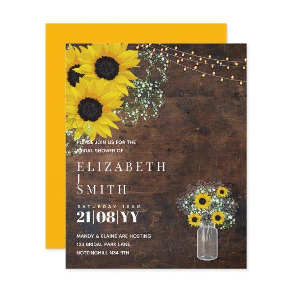 BUDGET  Invite Rustic Sunflowers