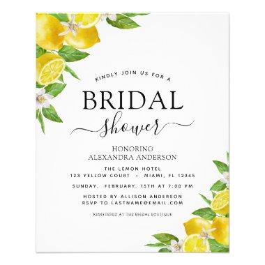 Budget Bridal Shower Lemon Citrus Invitations Flyer