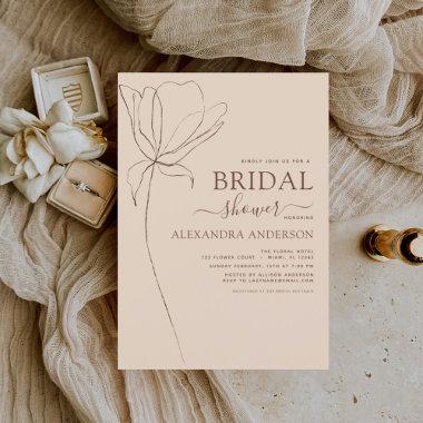 Budget Bridal Shower Minimalist Botanical Floral Flyer