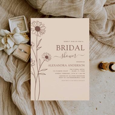 Budget Bridal Shower Minimalist Botanical Floral Flyer