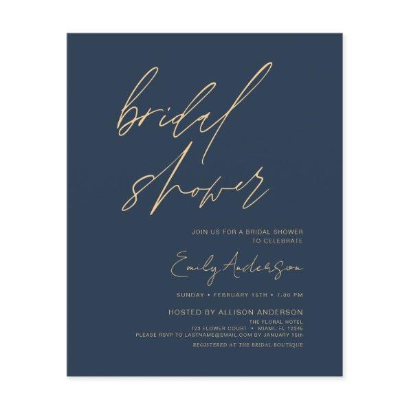 Budget  Navy Blue Script Minimalist Flyer