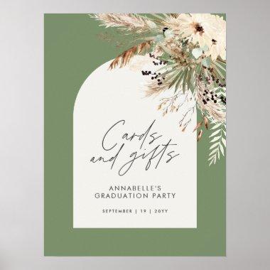 Budget bridal shower pampas Invitations gifts sage green poster