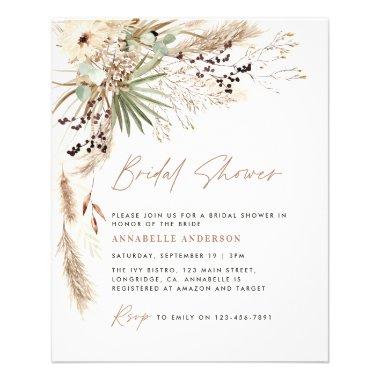 budget Bridal shower pampas grass boho Invitations Flyer