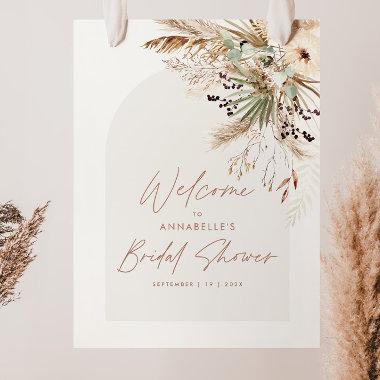 Budget bridal shower pampas grass modern elegant poster