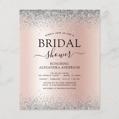 Budget Bridal Shower Pink Glitter Rose Gold Silver