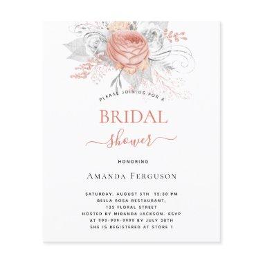 Budget  rose gold floral silver