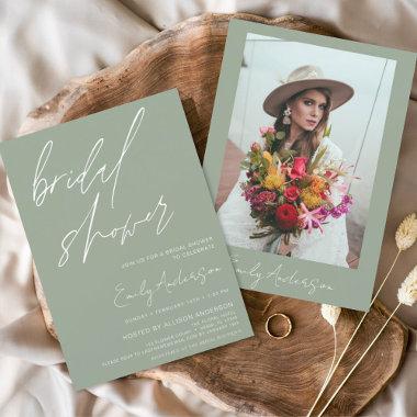 Budget Bridal Shower Sage Green Boho Invitations Flyer