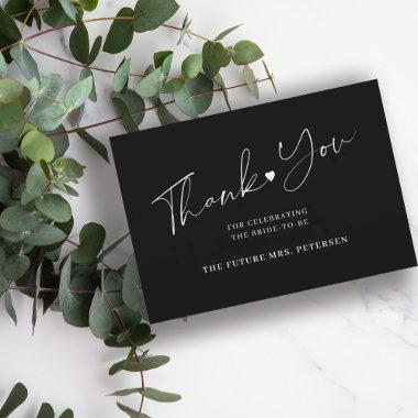 Budget  script black white thank you note
