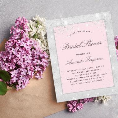 Budget Bridal shower silver blush pink glitter