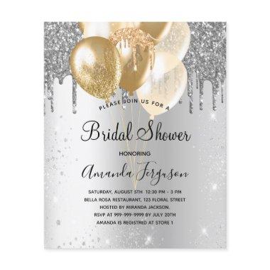Budget  silver gold balloons glitter
