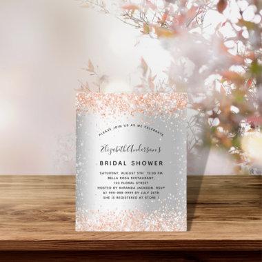 Budget bridal shower silver rose gold Invitations