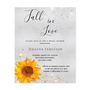 Budget  silver sunflower metal fall