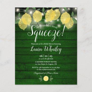 Budget Bridal Shower Squeeze Green Lemon Invite