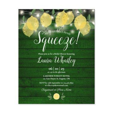 Budget Bridal Shower Squeeze Green Lemon Invite