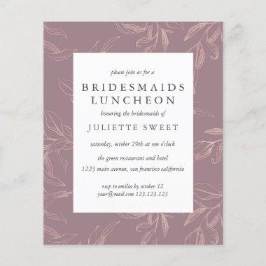 BUDGET Bridesmaids Luncheon Rose Gold Leaves