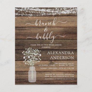 Budget Brunch & Bubbly Bridal Shower Invitations Flyer