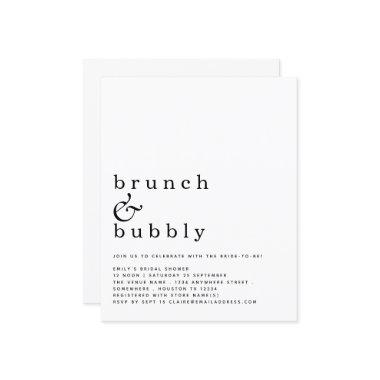 Budget Brunch Bubbly Simple Bridal Shower Invite