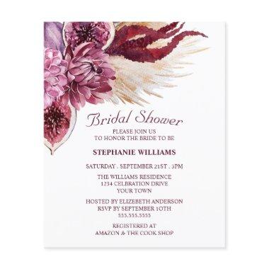 Budget Burgundy Floral Pampas Grass