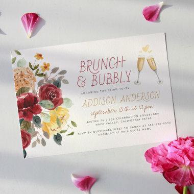 Budget Burgundy & Yellow Floral Brunch & Bubbly