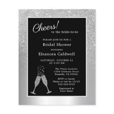 Budget Champagne Toast Silver  Invite