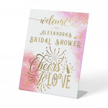 Budget Cheers To Love Wine Tasting Bridal Shower Pedestal Sign