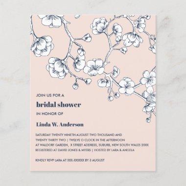 BUDGET Cherry Blossom Navy Blush Bridal Shower