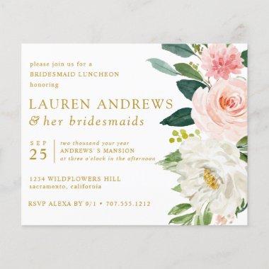 BUDGET CHIC Blush Floral Gold Bridesmaid Luncheon