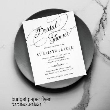 Budget chic calligraphy bridal shower Invitations flyer