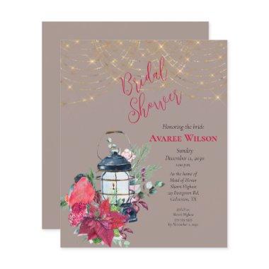 BUDGET Christmas Lantern Poinsettia Evergreens