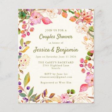 Budget Colorful Watercolor Floral Couples Shower