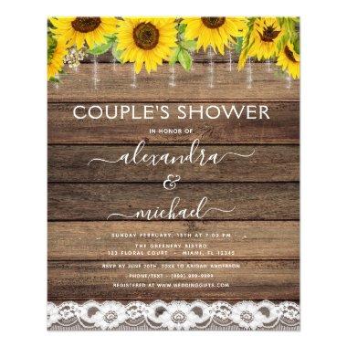 Budget Couple's Shower Sunflower Invitations Flyer