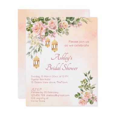 Budget cream roses Moroccan lanterns