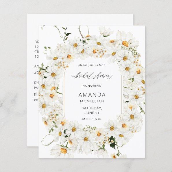 Budget Daisy White Floral Bridal Shower