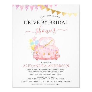 Budget Drive By Bridal Shower Blush Pink Flyer