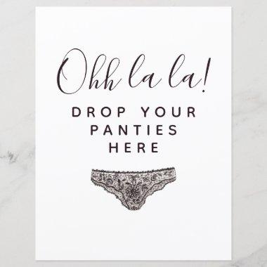 BUDGET Drop Your Panties Here Bridal Shower Sign