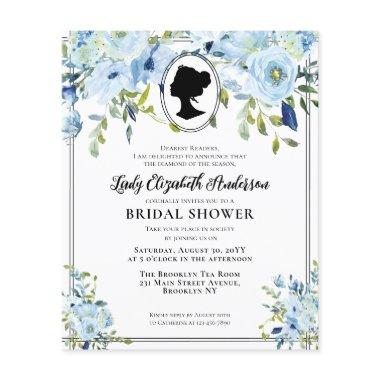 Budget Dusty Blue Floral Regency Era Bridal Shower