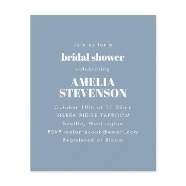 Budget Dusty Blue Minimalist  Invite