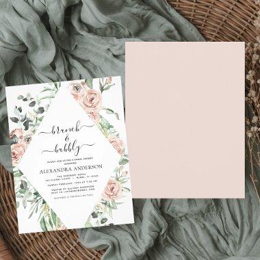 Budget Dusty Pink Brunch & Bubbly  Flyer
