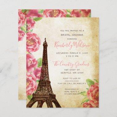 Budget Eiffel Tower Bridal Shower Invitations