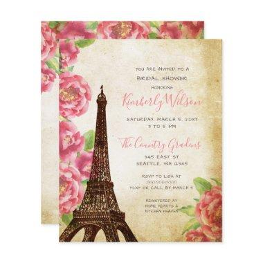 Budget Eiffel Tower Bridal Shower Invitations