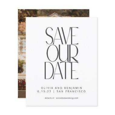 Budget Elegant Black White Photo Save The Date