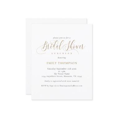 Budget Elegant Calligraphy Bridal Shower Invite