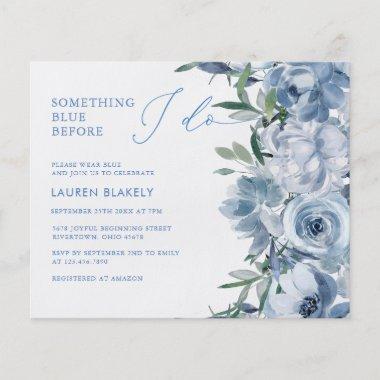 Budget Elegant Dusty Blue Floral Bridal Shower Flyer