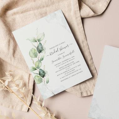 Budget Elegant Eucalyptus Bridal Shower Invitations