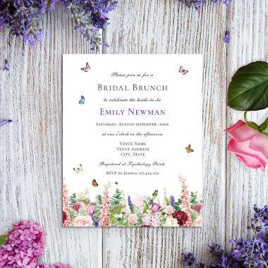 Budget Elegant Floral Bridal Brunch Invitations