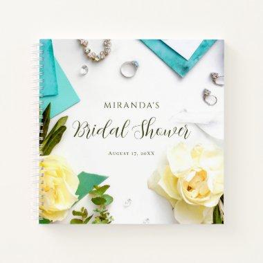 Budget Elegant Floral Bridal Shower Guest Book