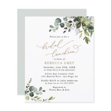 Budget Elegant Greenery Bridal Luncheon