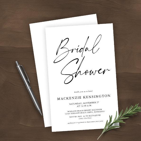 BUDGET Elegant Minimalist Bridal Shower Invitations